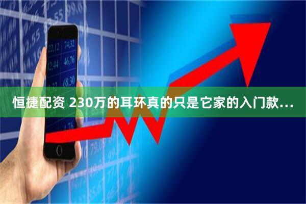恒捷配资 230万的耳环真的只是它家的入门款…