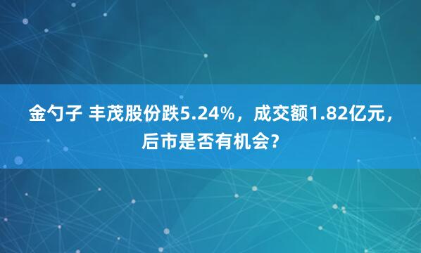 金勺子 丰茂股份跌5.24%，成交额1.82亿元，后市是否有机会？